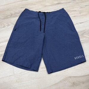 NOBULL Shorts Mens Medium Blue Athletic Training Drawstring Pockets Gym